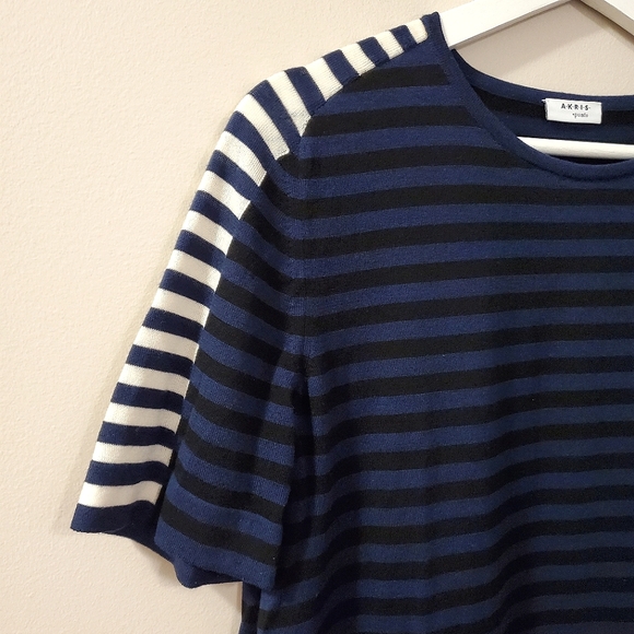 Akris Punto - Short Sleeve Knit Striped Top - Size 8 - Picture 6 of 12